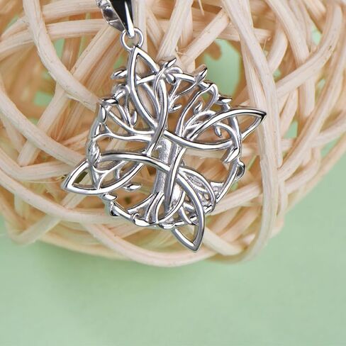 سحرة عقدة قلادة Nudo de Bruja Pendant الأصلي Tetragrammaton تميمة De Proteccion 925 Sterling Silver Wicca Moon المجوهرات سلتيك الأيرلندية للنساء in Kuwait