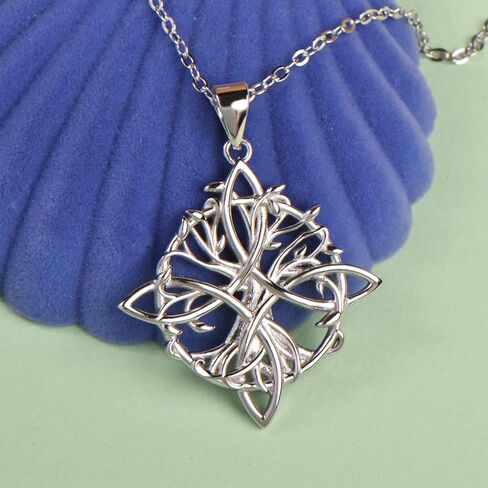سحرة عقدة قلادة Nudo de Bruja Pendant الأصلي Tetragrammaton تميمة De Proteccion 925 Sterling Silver Wicca Moon المجوهرات سلتيك الأيرلندية للنساء in Kuwait