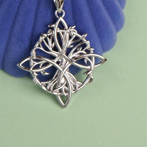 سحرة عقدة قلادة Nudo de Bruja Pendant الأصلي Tetragrammaton تميمة De Proteccion 925 Sterling Silver Wicca Moon المجوهرات سلتيك الأيرلندية للنساء in Kuwait