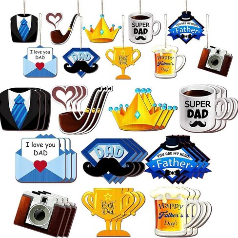 24 Pcs 4th of July Patriotic Ornaments for Tree Wooden Memorial Day Decorations Red White Blue Hanging Ornament America Star Gnome Wood Cutout Independence Day Decor for Home Tree (Patriotic) in Kuwait