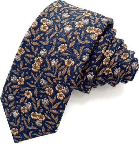 Jacob Alexander Men's Meadow Floral Pattern 2.5 inch Slim Width Neck Tie in Saudi Arabia