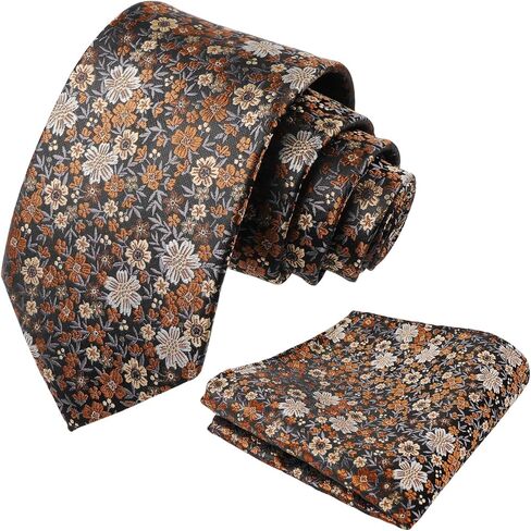 alizeal mens floral necktie مع مربع جيب لربطة عنق الزفاف ومنديل مجموعة in Saudi Arabia