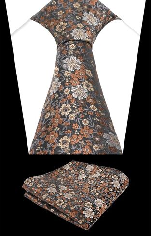 alizeal mens floral necktie مع مربع جيب لربطة عنق الزفاف ومنديل مجموعة in Saudi Arabia