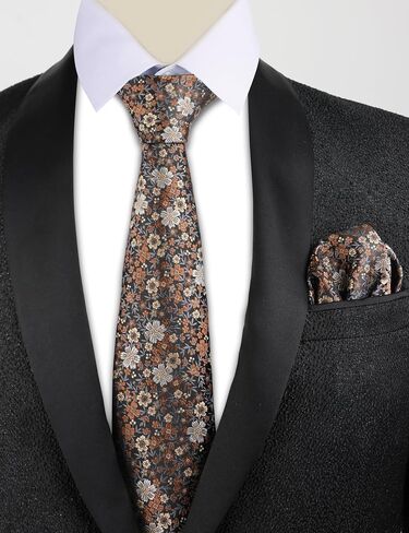 alizeal mens floral necktie مع مربع جيب لربطة عنق الزفاف ومنديل مجموعة in Saudi Arabia