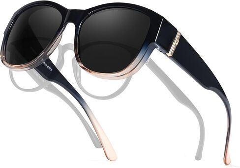TJUTR Polarized Fit Over Glasses Sunglasses for Women UV Protection, Trendy Oversized Shades Wear Over Eyeglasses in Kuwait