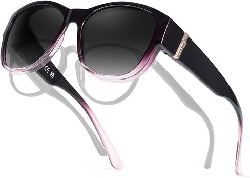 TJUTR Polarized Fit Over Glasses Sunglasses for Women UV Protection, Trendy Oversized Shades Wear Over Eyeglasses in Kuwait