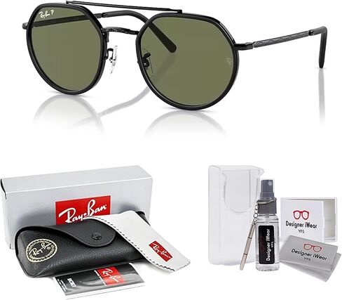 Ray-Ban RB3765 Rounded Hexagonal Sunglasses for Men for Women + BUNDLE With Designer iWear Complimentary Eyewear Kit in Kuwait