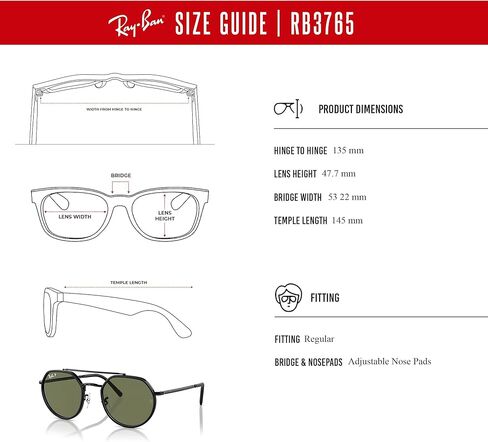 Ray-Ban RB3765 Rounded Hexagonal Sunglasses for Men for Women + BUNDLE With Designer iWear Complimentary Eyewear Kit in Kuwait
