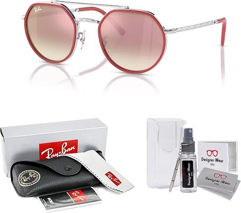 Ray-Ban RB3765 Rounded Hexagonal Sunglasses for Men for Women + BUNDLE With Designer iWear Complimentary Eyewear Kit in Saudi Arabia