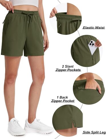 TACVASEN Women's 5" Hiking Shorts Quick Dry Lightweight UPF 50+ Athletic Shorts with Pockets Summer Golf Casul Workout in Saudi Arabia