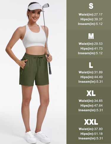 TACVASEN Women's 5" Hiking Shorts Quick Dry Lightweight UPF 50+ Athletic Shorts with Pockets Summer Golf Casul Workout in Saudi Arabia