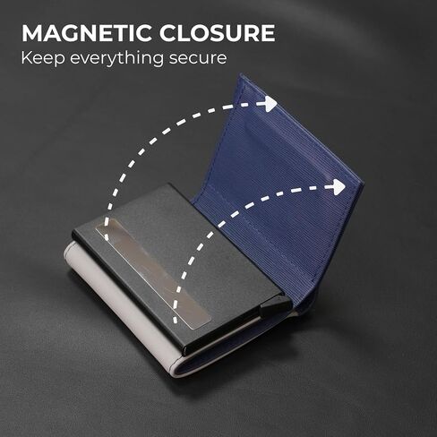 Pop Up Leather Wallet For Men (Grey & Navy) in Kuwait