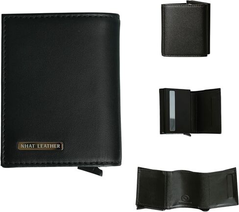 Pop Up Leather Wallet For Men (Grey & Navy) in Saudi Arabia