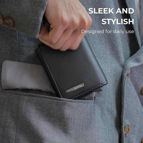 Pop Up Leather Wallet For Men (Grey & Navy) in Saudi Arabia