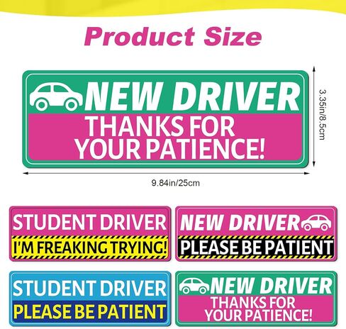 Sloth New Driver Car Magnets - Cosmisun 4 Pcs Cartoon Student Driver Sticker Magnet for Car Cute Animal Reflective Magnetic Bumper Stickers Decal Keep Distance Safety Sign for Teens Driver Learner in Saudi Arabia