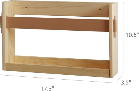 Wall-Mounted Wood Magazine Rack,Size:17.3" x 3.5" x10.6,Magazine Holder for Books,Newspapers,Record,Entryway, Kids’Room,Home Decor,2 Pack (Burlywood) in Saudi Arabia