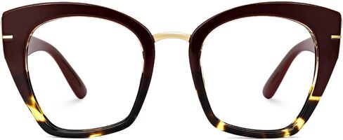 VOOGLAM Cat Eye Tortoise Blue Light Blocking Glasses for Women Oversized Stylish Eyewear Anti Eyestrain & UV Paulina VFP0255 in Saudi Arabia