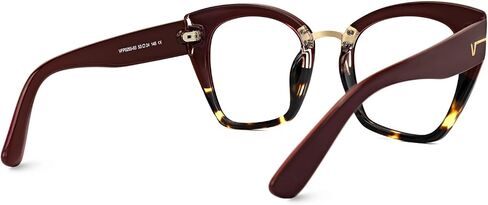 VOOGLAM Cat Eye Tortoise Blue Light Blocking Glasses for Women Oversized Stylish Eyewear Anti Eyestrain & UV Paulina VFP0255 in Saudi Arabia