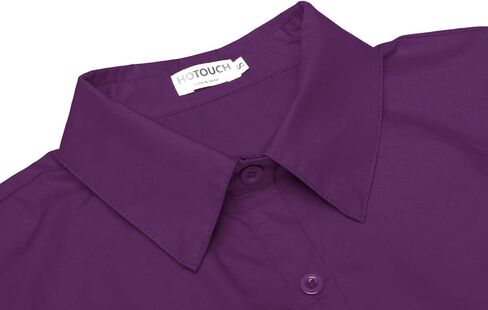 Hotouch Womens 3/4 كم من الأكمام أسفل القميص النحيف الملاءمة عمل بلوزات القطن قمصان القمصان in Kuwait