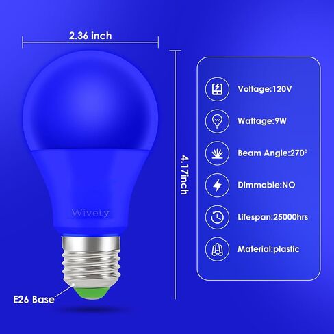 لمبة إضاءة حمراء، قاعدة A19 E26، مصابيح LED حمراء 9 وات للشرفة الخارجية، ديكور الحفلات الداخلية، إضاءة العطلات، ديكور الهالوين، زينة عيد الميلاد، (6 عبوات) in Saudi Arabia