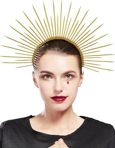 Fantherin Mary Halo Crown Headband Spiked Halo Crown Sunburst Goddess Headpiece for Cosplay Halloween Costume Party in Saudi Arabia