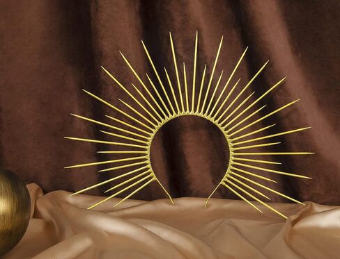 Fantherin Mary Halo Crown Headband Spiked Halo Crown Sunburst Goddess Headpiece for Cosplay Halloween Costume Party in Saudi Arabia