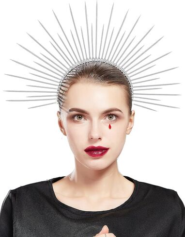 Fantherin Mary Halo Crown Headband Spiked Halo Crown Sunburst Goddess Headpiece for Cosplay Halloween Costume Party in Saudi Arabia