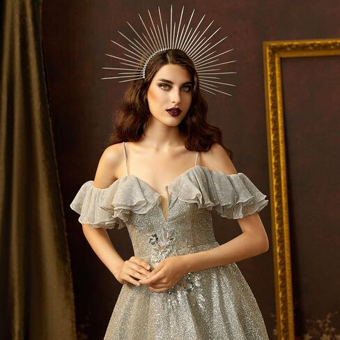 Fantherin Mary Halo Crown Headband Spiked Halo Crown Sunburst Goddess Headpiece for Cosplay Halloween Costume Party in Saudi Arabia