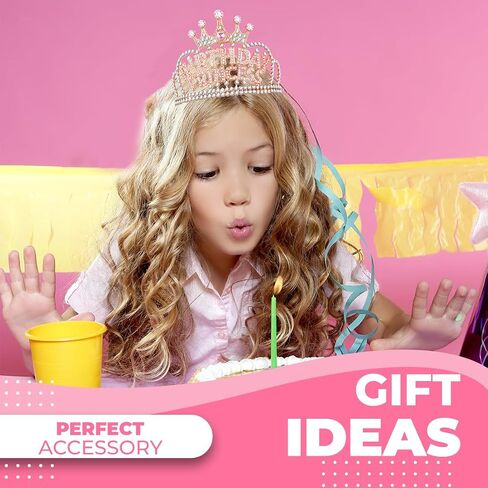 Birthday Tiara and Crown with Sash, Birthday Sash for Birthday Party (Rose) in Saudi Arabia