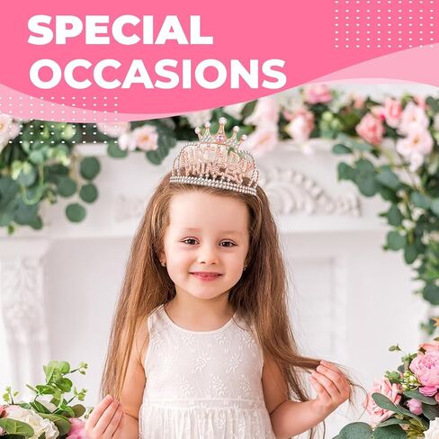 Birthday Tiara and Crown with Sash, Birthday Sash for Birthday Party (Rose) in Saudi Arabia