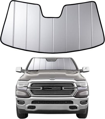 2019-2025 Car Windshield Sun Shade for 2019 2020 2021 2022 2023 2024 2025 Dodge RAM 1500 Automotive Front Window Sunscreen Sunshade（10 inch Wide Sensor） in Saudi Arabia