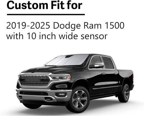 2019-2025 Car Windshield Sun Shade for 2019 2020 2021 2022 2023 2024 2025 Dodge RAM 1500 Automotive Front Window Sunscreen Sunshade（10 inch Wide Sensor） in Saudi Arabia