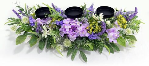 Artificial Wild Flower Candle Holder (Red) in Saudi Arabia