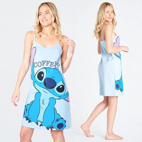 Disney Stitch Nighties for Women Teens Minnie Mouse Ladies Nightdresses Breathable Lounge Wear Stitch Gifts in Saudi Arabia