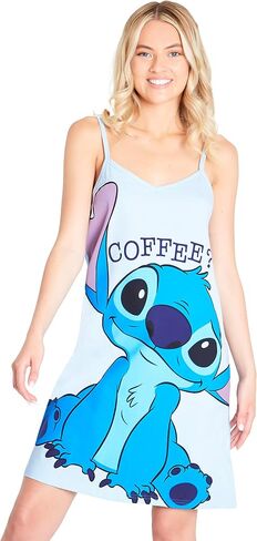 Disney Stitch Nighties for Women Teens Minnie Mouse Ladies Nightdresses Breathable Lounge Wear Stitch Gifts in Saudi Arabia