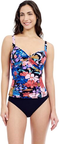Profile by Gottex Melody Floral Print Women’s Sweetheart Twist Front Tankini Top with Soft Cups and Tummy Control in Saudi Arabia