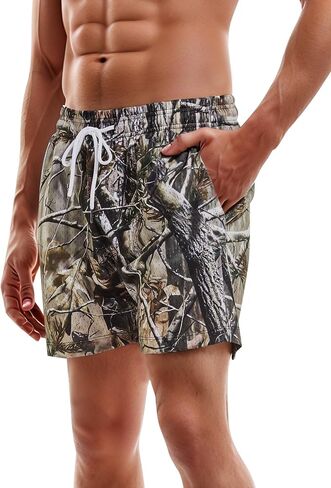 Camo Sweats Shorts for Men Women Elastic Waist Drawstring Camouflage Workout Shorts Maple Leaf Athletic Gym Shorts in Kuwait