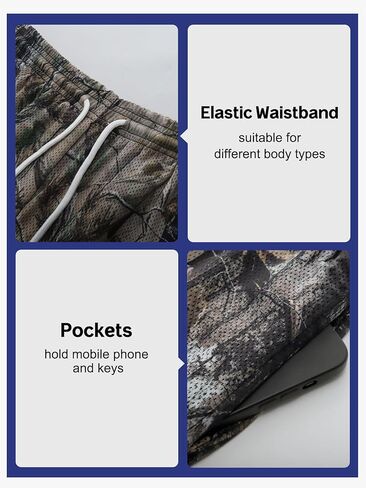 Camo Sweats Shorts for Men Women Elastic Waist Drawstring Camouflage Workout Shorts Maple Leaf Athletic Gym Shorts in Kuwait
