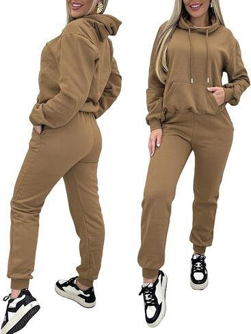 CHICME BEST SHOPPING DEALS Chic Me 2 Piece Jogger Set Long Sleeve Hoodie Pullover Tops Tracksuit Athletic Fall 0utfits in Saudi Arabia