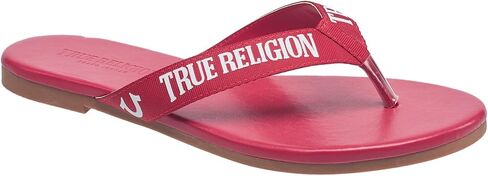 True Religion Women’s Logo Flip Flop Sandals – Slim Strap Design with Branded Detailing in Saudi Arabia