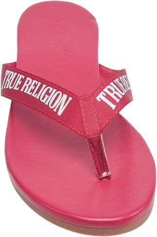 True Religion Women’s Logo Flip Flop Sandals – Slim Strap Design with Branded Detailing in Saudi Arabia