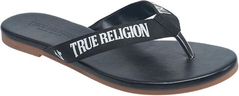 True Religion Women’s Logo Flip Flop Sandals – Slim Strap Design with Branded Detailing in Saudi Arabia