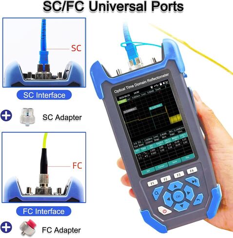 OTDR Optical Fiber Tester Optical Time Domain Reflection Mini-Pro 1310/1550nm with Event Map,OPM, Light Source, Network Cable Tester, VFL, RJ45 Test, OLS, Connector UPC with FC/UPC-FC/APC-SX and FC/SC in Kuwait