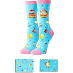HAPPYPOP Women's Crazy Funny Silly Teen Novelty Gifts Book Lovers Socks, Birthday, Medium