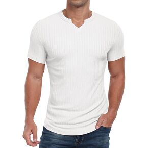 Askdeer Mens Short Sleeve Muscle T Shirt Slim Fit V-Neck Casual Shirt Gym Workout Athletic Tee in Saudi Arabia