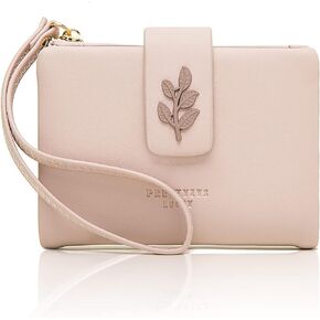 Prettyzys Small Bifold Wristlet Wallet for Women – Handmade, RFID Blocking Wallet Case with Credit Card Sleeves, Cash & Coin Storage Compartments – Mini Purse for Ladies, Teenage Girls - Pink