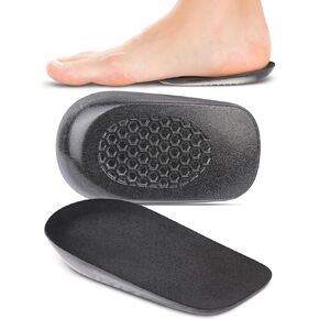 Heel Lift Inserts for Men and Women Shoes, 0.6 Inch Height Increase Insoles, Heel Support Cushion Pads and Shock Absorption for Pain Relief, Achilles Tendonitis, Plantar Fasciitis (L, 2.6" W)