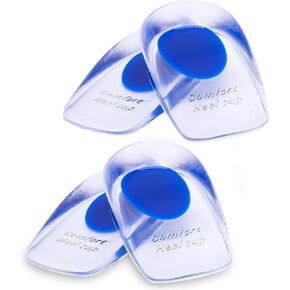 Gel Silicone Heel Cups/Pads - 2 Pair Heel Lifts for Plantar Fasciitis,Heel Pain Shoe Inserts Heel Protectors,Achilles Tendonitis,Comfort Cushion Insoles for Women/Men(Red,Large)