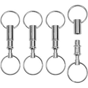 4pcs سلسلة مفاتيح السيارة سريعة الإصدار ، وسحب التلقائي القابل للانفصال عن حلقة المفتاح