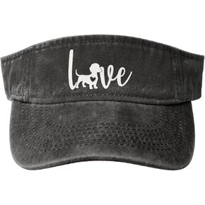Women's Love Dachshund Dog Sport Sun Visor Hat Adjustable Empty Top Golf Baseball Cap for Men Women
